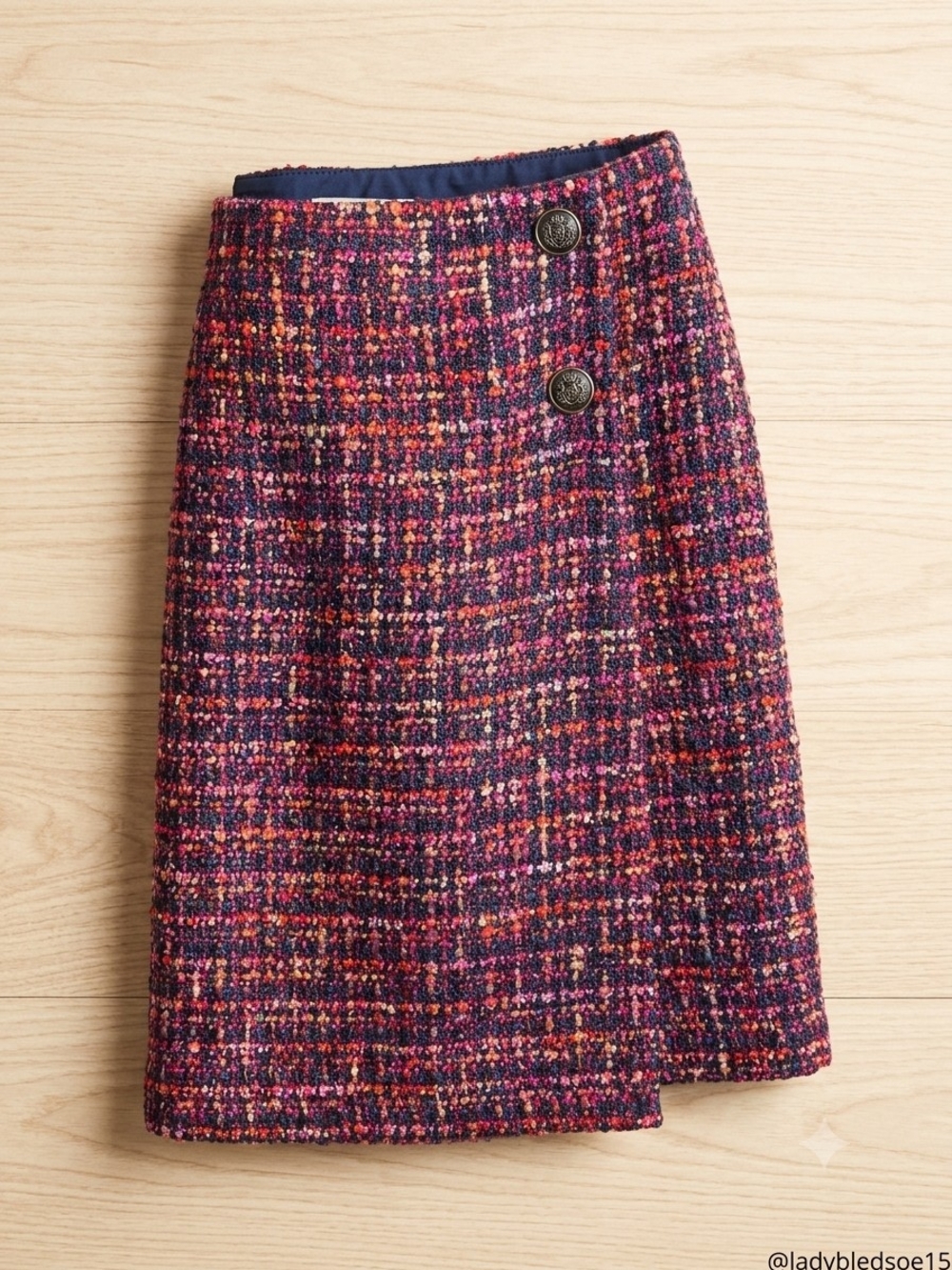LOFT Multicolored Tweed Wrap Skirt